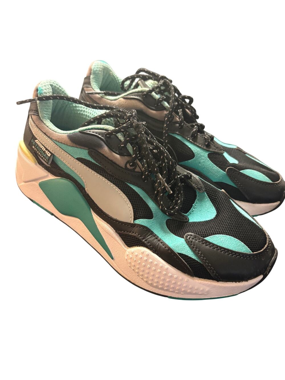 Puma RS-X AMG Petronas Mens 8 Black Teal Running Sneakers